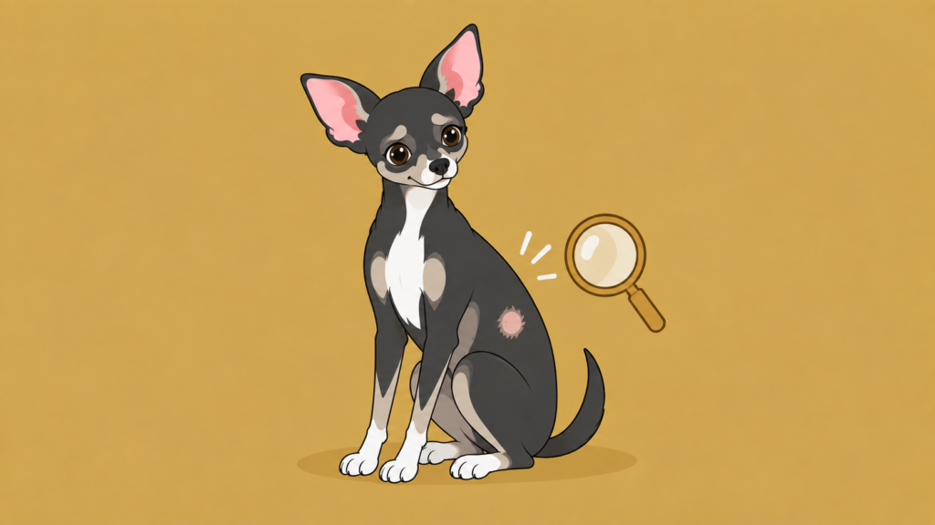 犬の脱毛（ハゲ）の原因と対処法を表すイラスト