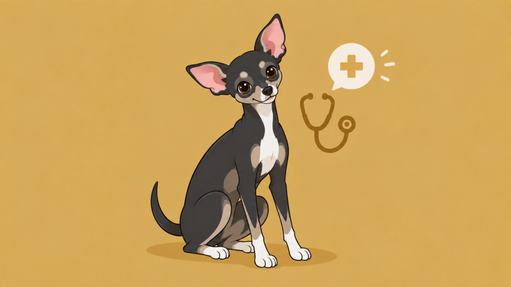 皮膚の症状が続く場合は動物病院に相談することを表すイラスト