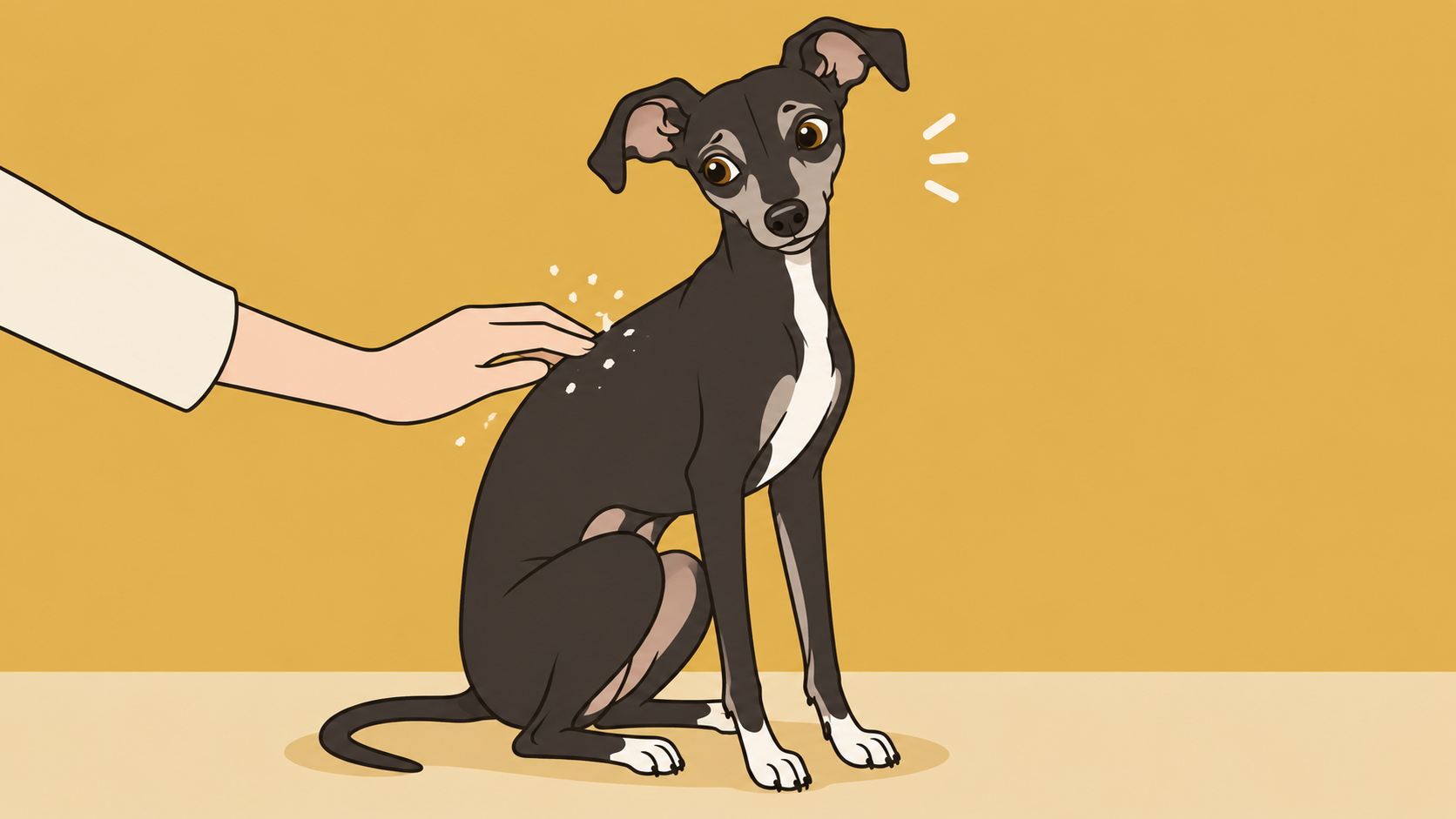 犬のフケを表すイラスト