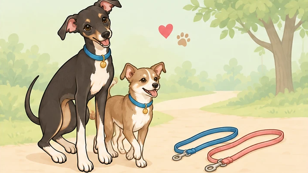 犬2頭の散歩のコツ