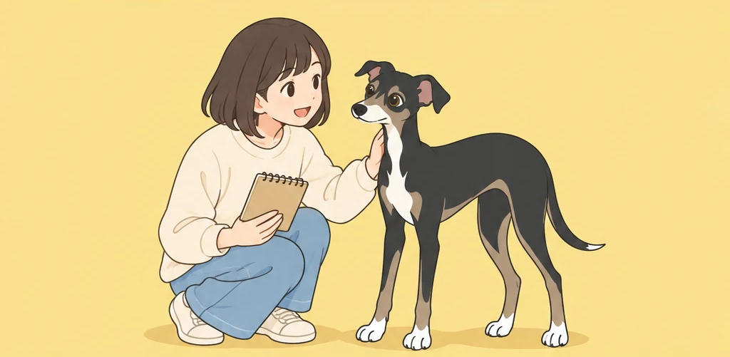 飼い主に様子を見てもらうルーク隊長のイラスト