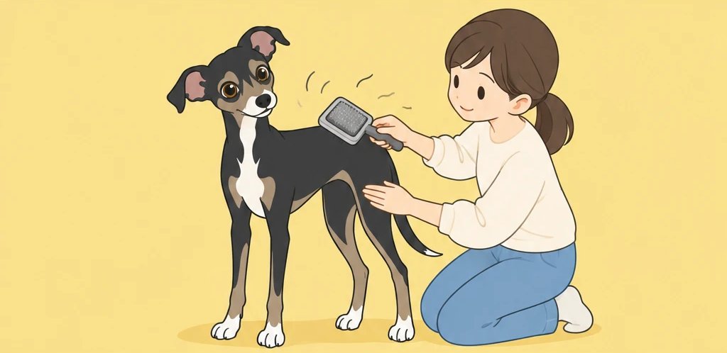 ブラッシングされるルーク隊長のイラスト