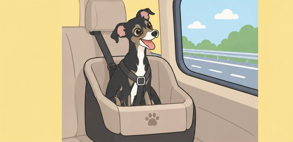 車でおでかけするルーク隊長のイラスト