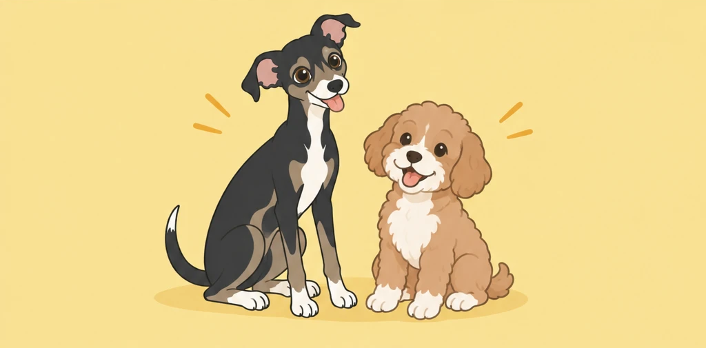 仲良しの犬と並ぶルーク隊長のイラスト