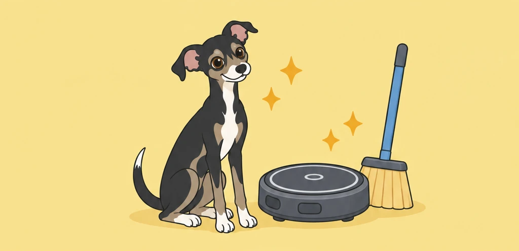 お掃除グッズとルーク隊長のイラスト